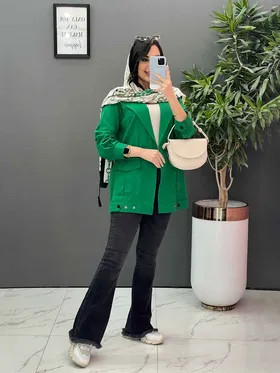 مانتو بغل دکمه جیب پاکتی