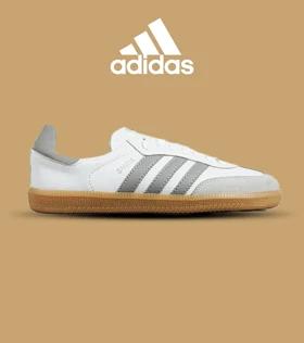 کفش کتانی مردانه و زنانه سفید طوسی کرم ADIDAS Samba مدل 7283