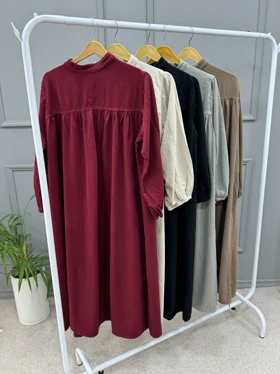 پیراهن مانتویی کتان