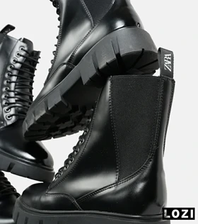 بوت مردانه چرمی مشکی ZARA مدل 5914