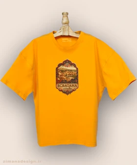 تیشرت لش مردانه و زنانه طرح هگمتانه تلفیق با هنر فرش ایرانی