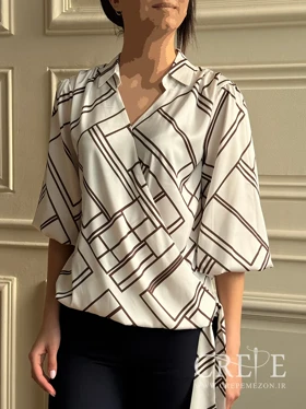 شومیز ساتن سیلک آستین عروسکی