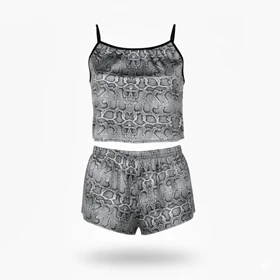 ست تاپ و شلوارک طرح پوست مار 038