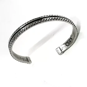 دستبند بنگل مردانه طرح پاور، استیل ضد زنگ شیک