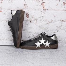 ونس زنانه سه ستاره AMIRI مشکی نقره ای کد 2319