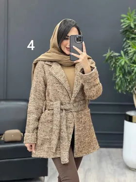 پالتو طرح دار دو جیب