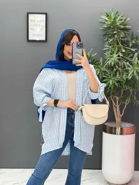 مانتو پانچ طرح دار آستین بند دار