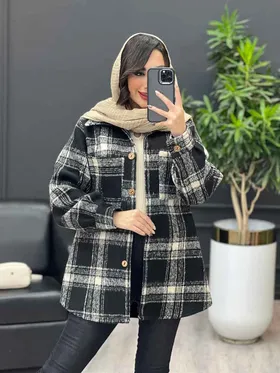 شکت دو جیب دکمه چوبی