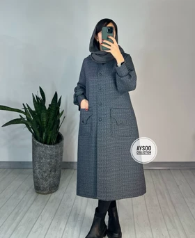 پالتو بلند دکمه دار گلرخ