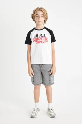 تیشرت آستین کوتاه یقه پسرانه Stranger Things C0520A824SM