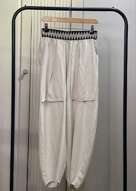 شلوار لینن سنبادی کرم