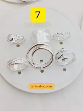 پک 6 تایی انگشتر زنانه مینیمال استیل