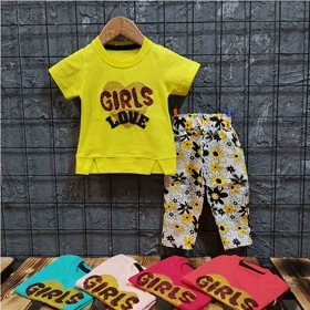 تیشرت شلوارک کتان دخترانه GIRLS