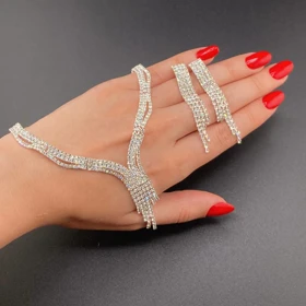 نیم ست جواهری نگین‌دار jz10015 گالری موژان حیدری