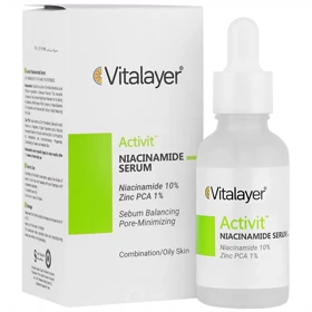 سرم نیاسینامید ویتالیر مدل Activit مناسب پوست چرب، مختلط و مستعد جوش حجم 30ml