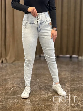 جین جذب کمرگنی آبی یخی قد 92