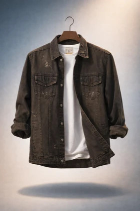 کت جین تینت نفتی گازوییلی فوق العاده شیک 2026 * استایل لانگ * پارچه گرم بالا سنگین قواره استاندارد