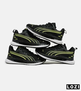 کفش کتانی ورزشی مردانه و زنانه مشکی سبز PUMA مدل 5442