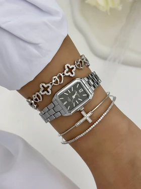 دستبند سیلور ونکلیف نگینی965