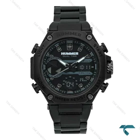 ساعت مردانه هامر 1444 دوزمانه بند فلزی مشکی Hummer-7537-G