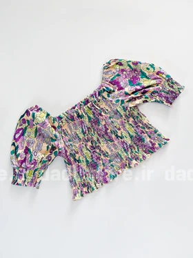 کراپ پرنسسی چین‌دار طرح گل