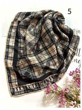 مینی اسکارف نخی موکا دست دوز 3732