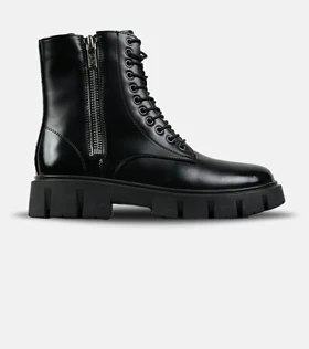 بوت مردانه چرمی مشکی ZARA مدل 7705