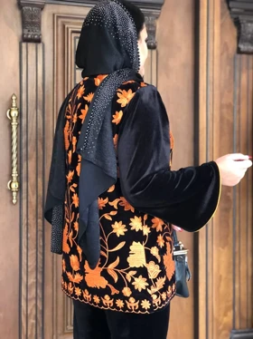 کت مزونی مخمل سوزن دوزی رزا