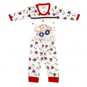 ست تیشرت آستین بلند و شلوار نوزادی مدل ماشین کد 037