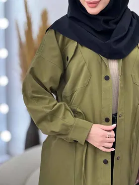 بارانی بلند چهارجیب کمرگت