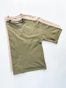 تیشرت نخ پنبه یقه گرد ساده باکسی