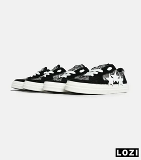 کفش اسنیکرزمشکی سفید Amiri Stars v2