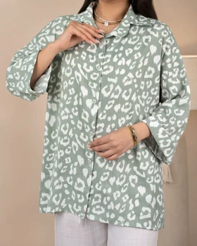 شومیز پلنگی نگین‌دار کد 28863