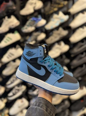 کتانی مردانه جردن وان ساق‌دار مشکی آبی