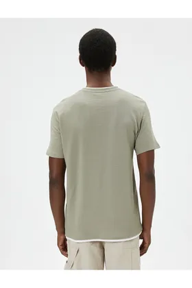 تیشرت مردانه 4SAM10065HK Koton KHAKI 24YY59001786