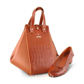 ست کیف و کفش زنانه چرم یلسان مدل لیان کد 906- AYSU-GC