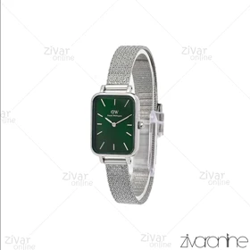 ساعت دنیل ولینگتون زنانه مستطیلی بند حصیری صفحه سبز 106714