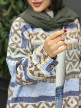 شکت طرح دار دکمه چوبی