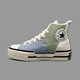 کانورس آل استار 1970s پلاس کرم/آبی/خاکی ساق‌دار Converse All Star 1970s Plus Material Mashup Hightop
