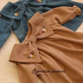 پیراهن دخترانه یقه گل‌دار 1 تا 4 سال