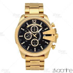 ساعت دیزل زنانه شاخدار طلایی صفحه مشکی 106245