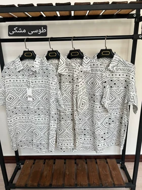 پیراهن آستین کوتاه  لینن چاپی 2543