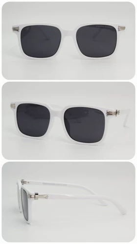 عینک آفتابی مردانه و زنانه کروم هارتز Chrome Hearts 8233 ضد اشعه UV400 ایتالیایی (فریم سفید عدسی ها مشکی)