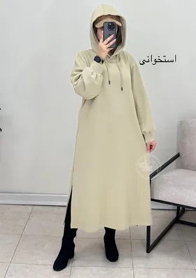 پیراهن ماکسی کلاه دار