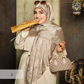 روسری ژاکارد رونا فلورال (بژ)