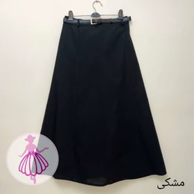 دامن کرپ مازراتی نیم کلوش بلند در رنگبندی متنوع (مشکی)