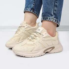 کفش و کتانی زنانه و دخترانه مدل فشیون FASHION رنگ کرم