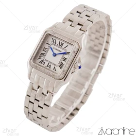 ساعت مچی کارتیر زنانه مدل پنته نقره ای دور نگین 103801