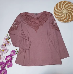 شومیز گیپوردار مدل دلسا کد 50274 (کالباسی)