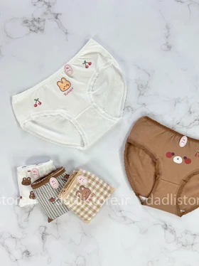 شورت اسلیپ نخ پنبه عروسکی طرح خرگوش و گیلاس